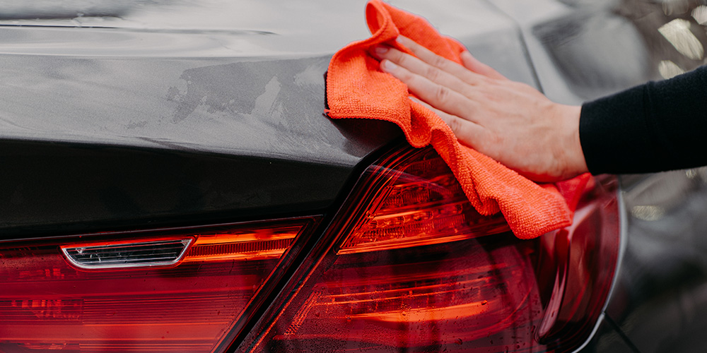 Wipe dry with microfibre drying towels